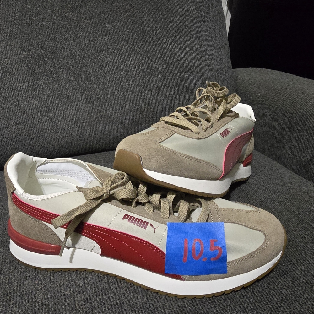 PUMA Men's Red and Brown Sneakers